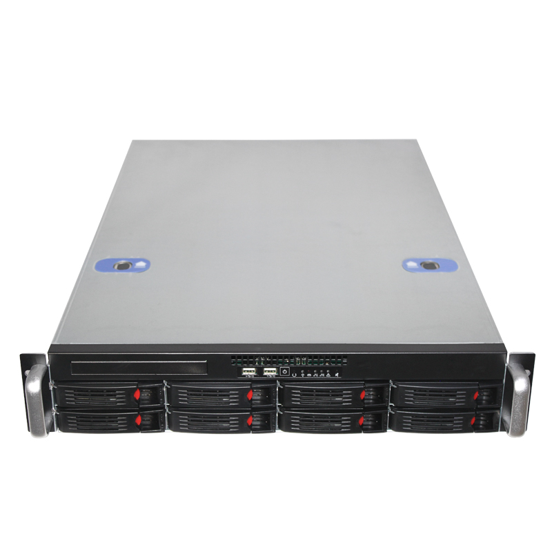 Hot Selling 2U Rackmount Server chassis with 8 bay Hot-Swap SATA/SAS Drive Bay CCTV storage sercer case