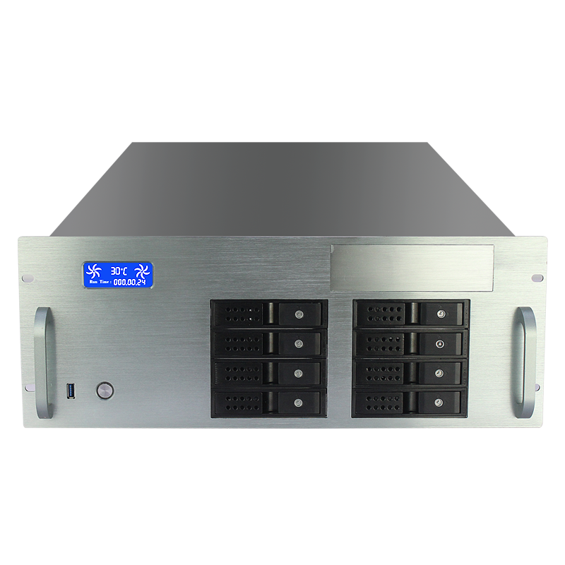 4U 450mm deep rack with 8bays hotswap server case ATX MB support 